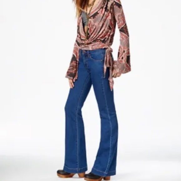 Free People Blue Flare & Wide Leg Jeans - Picture 4 of 9